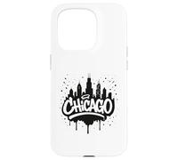 Souvenir di viaggio con lo skyline di Chicago City Graffiti Street Art Custodia per iPhone 15 Pro