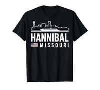 Souvenir di Viaggio con Lo Skyline di Hannibal Missouri Maglietta