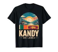 Souvenir di Viaggio con Scena Vivace dello Sri Lanka di Kandy Maglietta