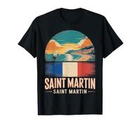 Souvenir di Viaggio con Scena Vivace di Saint Martin Maglietta