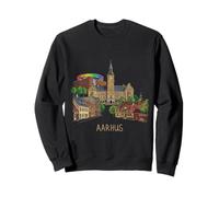 Souvenir di Viaggio di Aarhus Danimarca City Landmark Gift Felpa