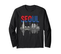 Souvenir di Viaggio di Paesaggio Urbano della Corea del Sud di Seoul Skyline Maglia a Manica