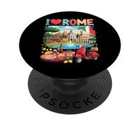 Souvenir di viaggio I Love Roma Italia PopSockets PopGrip Adesivo