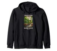 Souvenir di viaggio in Giappone nella foresta di Kyoto di Arashiyama Bamboo Grove Felpa con Cappuccio