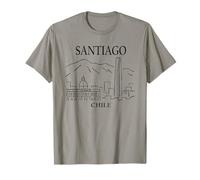Souvenir di Viaggio Minimalista Skyline di Santiago del Cile Maglietta