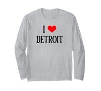 Souvenir di Viaggio per Famiglie I Love Detroit Mi Motor Town Maglia a Manica