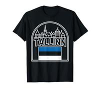 Souvenir di Viaggio Tallinn Estonia Bold Outline Maglietta