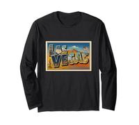 Souvenir di Viaggio Vintage Anni '50 di Las Vegas Nevada Art Graphic Maglia a Manica
