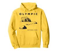 Souvenir disegnato a mano dell'illustrazione d'arte del parco nazionale olimpico Felpa con Cappuccio