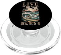 Souvenir giapponese Surf Art Ukiyo-e Kanji Live by the Waves PopSockets PopGrip per MagSafe