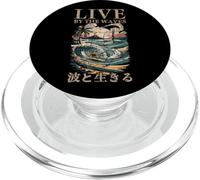 Souvenir giapponese Surf Art Ukiyo-e Kanji Live by the Waves PopSockets PopGrip per MagSafe