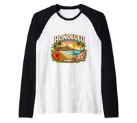 Souvenir Honolulu Hawaii Città Stato Capitale Memorabilia Maglia con Maniche Raglan