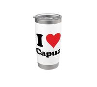 Souvenir italiano I Heart Capua Italy Love Bicchiere termico in acciaio inox doppia parete