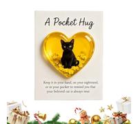 Souvenir Memorial Gatto - Ornamento da tavolo a forma di cuore - Gatti in miniatura con mappa positiva | per gli amanti degli animali incoraggiamento Collezione Scaffale comodino per feste