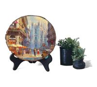 Souvenir Milano Italia - Elegante targa in legno ideale per appassionati di moda e collezionisti di viaggi europei