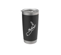 Souvenir minimalista da viaggio con contorno del paese della Nuova Zelanda Bicchiere termico in acciaio inox doppia parete