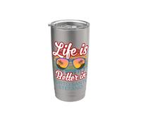 Souvenir per le vacanze "La vita è migliore a Porto Santo Stefano!" Bicchiere termico in acciaio inox doppia parete