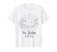 Souvenir per una vacanza sulle Isole Vergini Americane di St. John, U.S.V.I. Maglietta