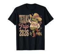 Souvenir per Una Vacanza Western a Forma di ranocchio di Cowboy in Texas Trip 2026 Maglietta