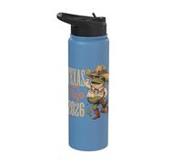Souvenir per una vacanza western a forma di ranocchio di cowboy in Texas Trip 2026 Stainless Steel Insulated Water Bottle