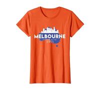 Souvenir Regalo di Viaggio Australia Melbourne Maglietta, Donna, Arancio, M