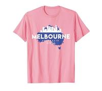 Souvenir Regalo di Viaggio Australia Melbourne Maglietta, Uomo, Rosa, S
