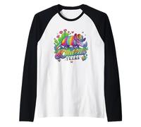 Souvenir retrò Anni '80 Arcobaleno Armadillo Cowboy Dallas Texas Maglia con Maniche Raglan