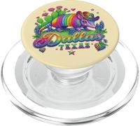 Souvenir retrò anni '80 Arcobaleno Armadillo Cowboy Dallas Texas PopSockets PopGrip per MagSafe