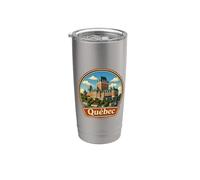 Souvenir retrò del Quebec Canada Souvenir/Quebec Bicchiere termico in acciaio inox doppia parete