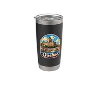 Souvenir retrò del Quebec Canada Souvenir/Quebec Bicchiere termico in acciaio inox doppia parete
