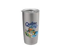 Souvenir retrò del Quebec Canada Souvenir/Quebec Bicchiere termico in acciaio inox doppia parete