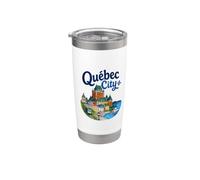 Souvenir retrò del Quebec Canada Souvenir/Quebec Bicchiere termico in acciaio inox doppia parete