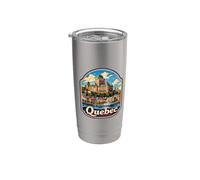 Souvenir retrò del Quebec Canada Souvenir/Quebec Bicchiere termico in acciaio inox doppia parete