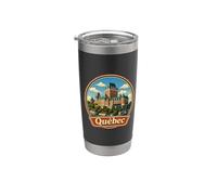 Souvenir retrò del Quebec Canada Souvenir/Quebec Bicchiere termico in acciaio inox doppia parete