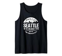 Souvenir retrò in Stile Grunge con Skyline di Seattle, Washington City Canotta