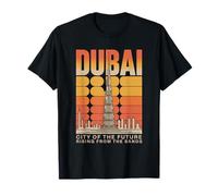 Souvenir retrò Vintage sullo Skyline di Dubai, la Città del Futuro Maglietta