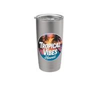 Souvenir sulla spiaggia per le vacanze estive all'isola delle Hawaii con vibrazioni tropicali Bicchiere termico in acciaio inox doppia parete