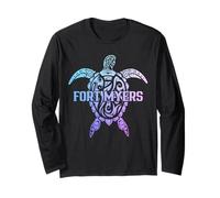 Souvenir tribale della tartaruga marina della Florida di Fort Myers Beach Maglia a Manica