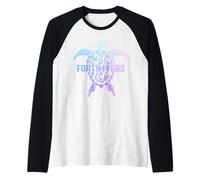 Souvenir tribale della tartaruga marina della Florida di Fort Myers Beach Maglia con Maniche Raglan