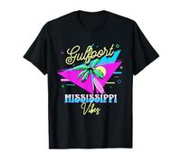Souvenir tropicale per una vacanza con palme a Gulfport Mississippi, Florida Maglietta