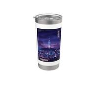 Souvenir turistico coreano della città di notte della Corea della Torre di Seoul Bicchiere termico in acciaio inox doppia parete
