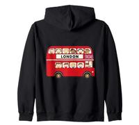 Souvenir turistico per Bambini con Autobus Rosso a Due Piani di Londra Inghilterra Felpa con Cappuccio