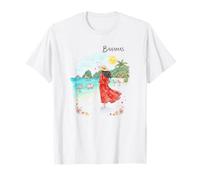 Souvenir Vacanze estive Maiale Fenicottero Atmosfera Spiaggia Bahamas Maglietta