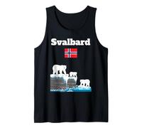 Souvenir Viaggio Svalbard Orsi polari Guardando Bandiera Norvegia Canotta