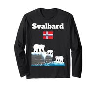 Souvenir Viaggio Svalbard Orsi polari Guardando Bandiera Norvegia Maglia a Manica