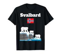 Souvenir Viaggio Svalbard Orsi polari Guardando Bandiera Norvegia Maglietta