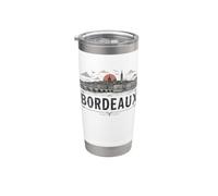 Souvenir vintage con paesaggio bordolese retrò Bicchiere termico in acciaio inox doppia parete