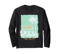 Souvenir Vintage da Giardino Kauai Hawaii Isle Aloha Art Maglia a Manica