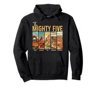 Souvenir Vintage dei Mighty Five National Parks dello Utah Felpa con Cappuccio