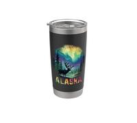 Souvenir vintage dell'Alaska L'ultima frontiera dell'aurora boreale Bicchiere termico in acciaio inox doppia parete